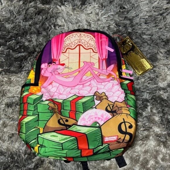 Sprayground Pink Panther Money Stash Limited Edition Adjustable Strap Backpack - Picture 2 of 8